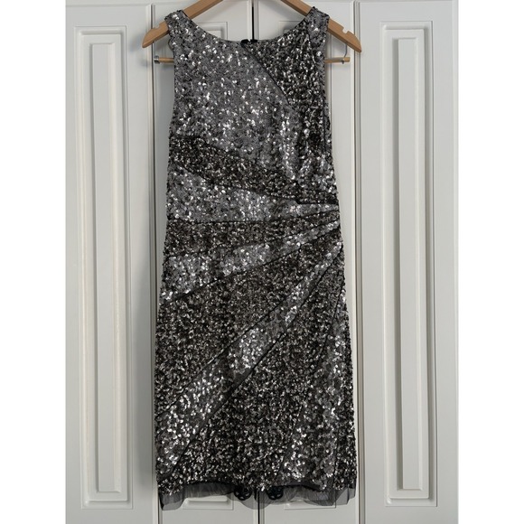 Adrianna Papell Dresses & Skirts - Adrianna Papell Sleeveless Sequin Party Cocktail Formal Dress Bronze Size 10 NWT
